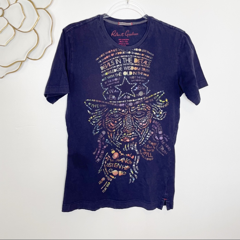 Robert Graham graphic tee navy with multicolored print